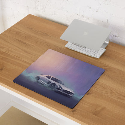 Mercedes-Benz SLS AMG Inspired Silver GT Black Series Desk Pad – Ultra-Glide Stitched Edge Gaming Mouse Mat