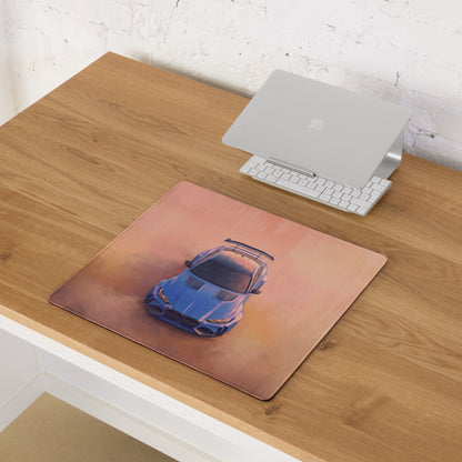 BMW M4 Inspired Marina Bay Blue GT Wing Desk Pad – Extended Non-Slip PC Mouse Mat