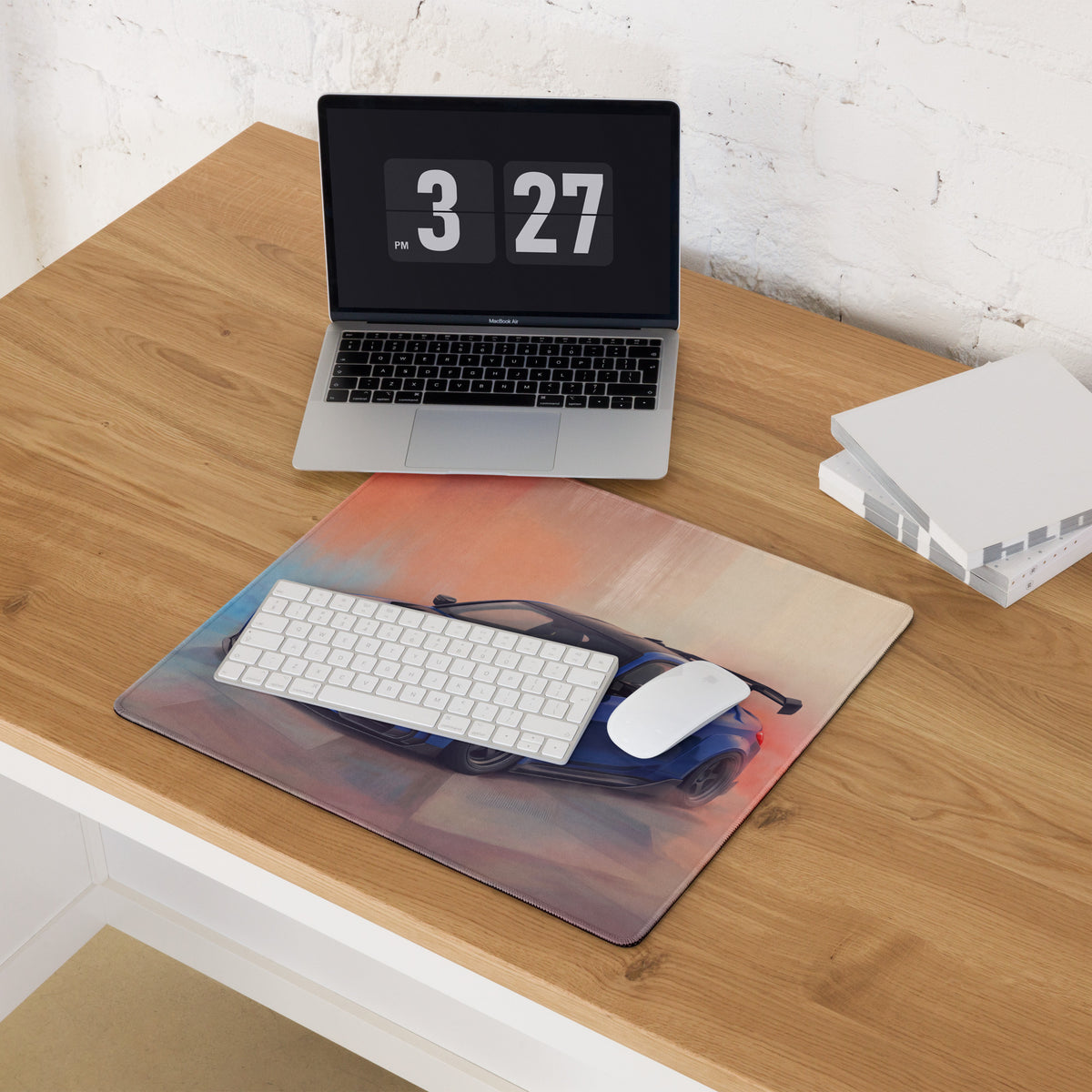 BMW M4 Inspired Portimao Blue G82 Widebody GT Wing Desk Mat – Low-Friction Cloth Setup Mousepad