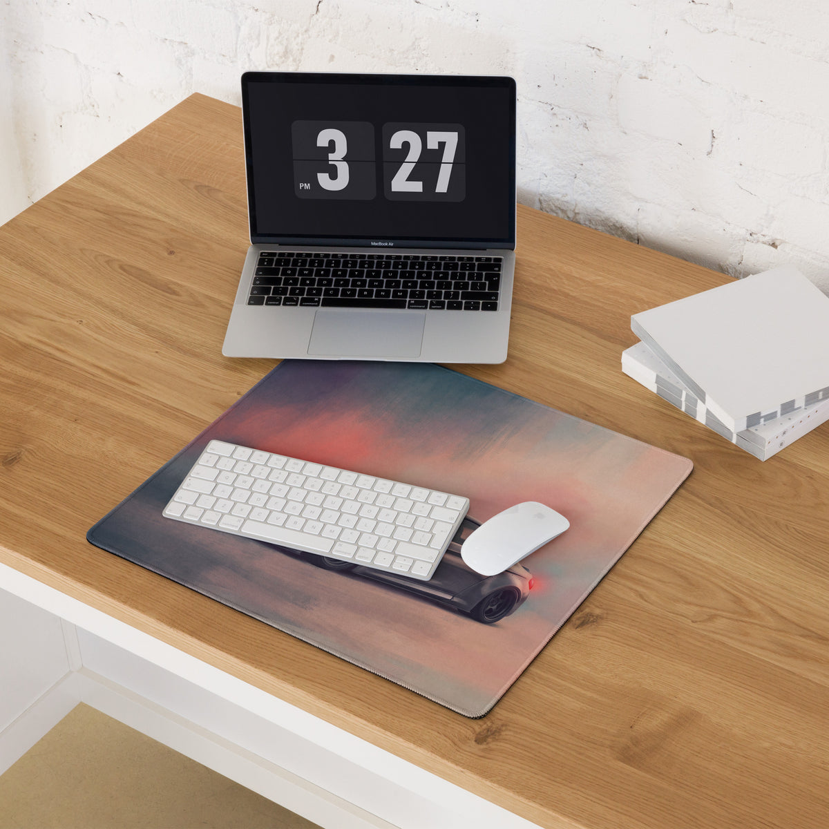 BMW M4 Inspired Mineral Gray Widebody Desk Pad – Extended Non-Slip PC Mouse Mat