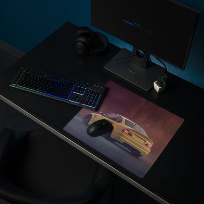 BMW M3 Inspired Dakar Yellow E46 Rear Desk Mat – Low-Friction Cloth Setup Mousepad