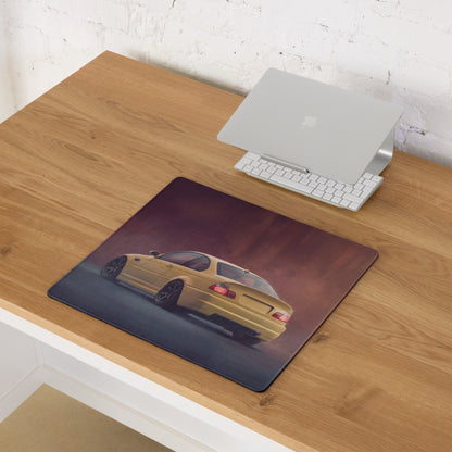 BMW M3 Inspired Dakar Yellow E46 Rear Desk Mat – Low-Friction Cloth Setup Mousepad