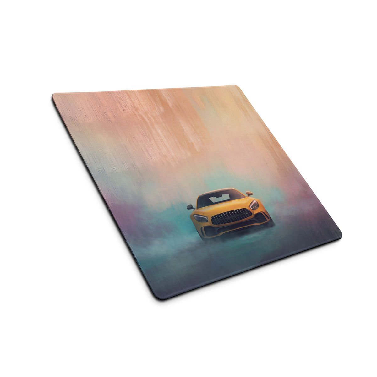 Mercedes-AMG GT Inspired Sunburst Yellow Frontal Desk Pad – Extended Non-Slip PC Mouse Mat