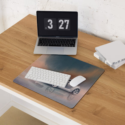 Porsche 911 Inspired Silver 992 Sport Classic Desk Mat – Low-Friction Cloth Setup Mousepad