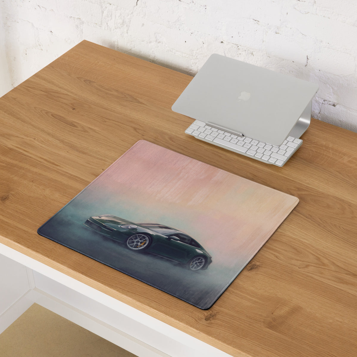 Porsche 911 Inspired Oak Green Metallic 992 Desk Pad – Extended Non-Slip PC Mouse Mat