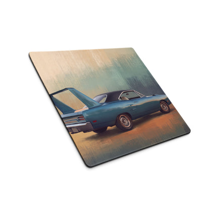 Plymouth Superbird Inspired Blue Aero Wing Desk Mat – High-Precision XL Gaming Mousepad