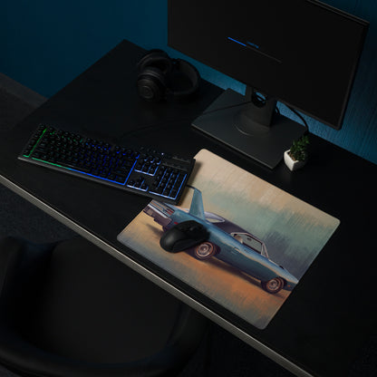 Plymouth Superbird Inspired Blue Aero Wing Desk Mat – High-Precision XL Gaming Mousepad