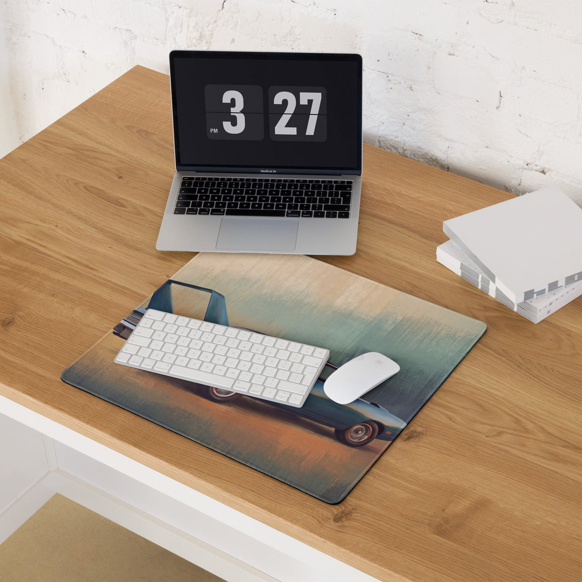 Plymouth Superbird Inspired Blue Aero Wing Desk Mat – High-Precision XL Gaming Mousepad