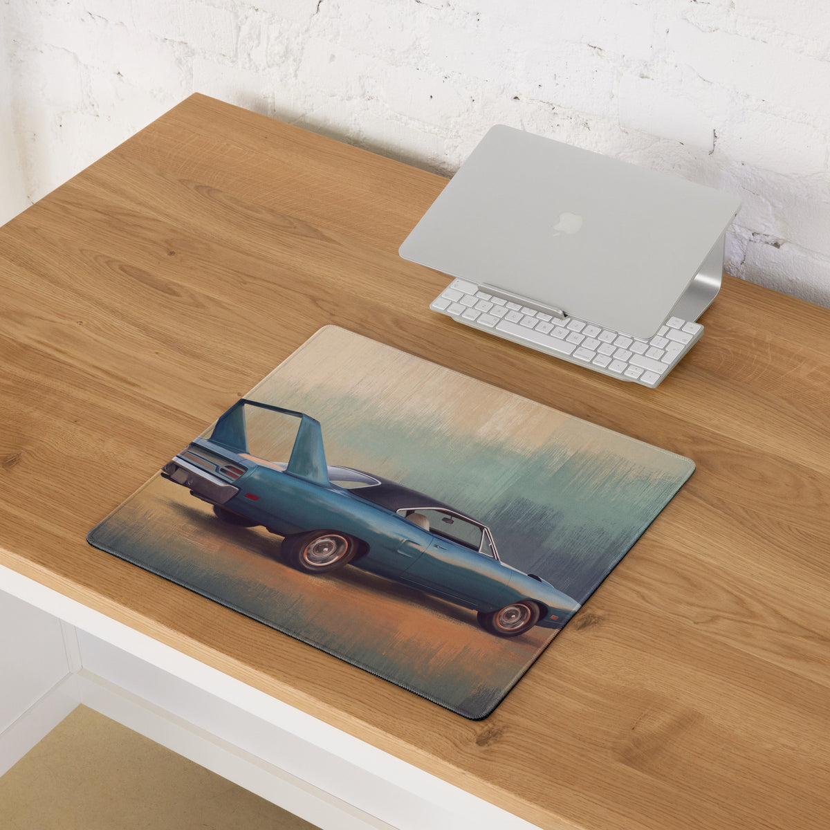 Plymouth Superbird Inspired Blue Aero Wing Desk Mat – High-Precision XL Gaming Mousepad