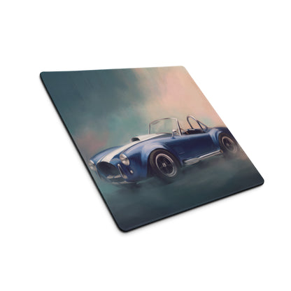 Shelby Cobra Inspired Guardsman Blue Roadster Desk Pad – Ultra-Glide Stitched Edge Gaming Mouse Mat