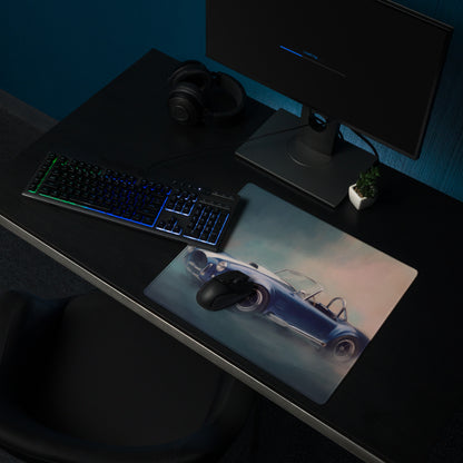 Shelby Cobra Inspired Guardsman Blue Roadster Desk Pad – Ultra-Glide Stitched Edge Gaming Mouse Mat