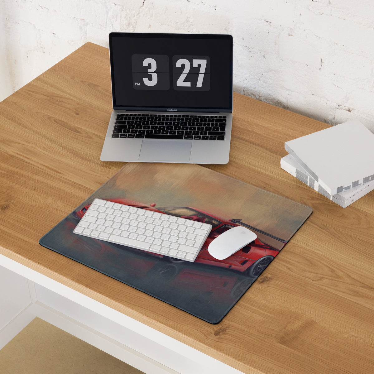 Ferrari F40 Inspired Rosso Corsa Track Edition Desk Pad – Extended Non-Slip PC Mouse Mat
