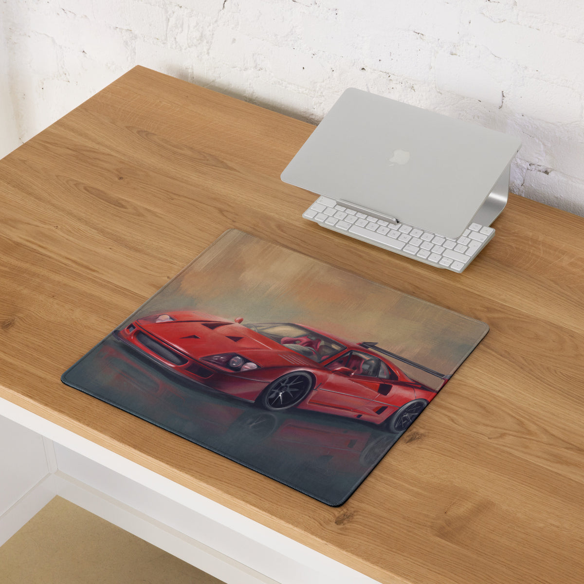 Ferrari F40 Inspired Rosso Corsa Track Edition Desk Pad – Extended Non-Slip PC Mouse Mat