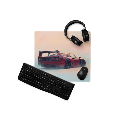 Ferrari F40 Inspired Rosso Corsa Rear Profile Desk Mat – High-Precision XL Gaming Mousepad