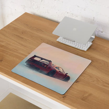 Ferrari F40 Inspired Rosso Corsa Rear Profile Desk Mat – High-Precision XL Gaming Mousepad