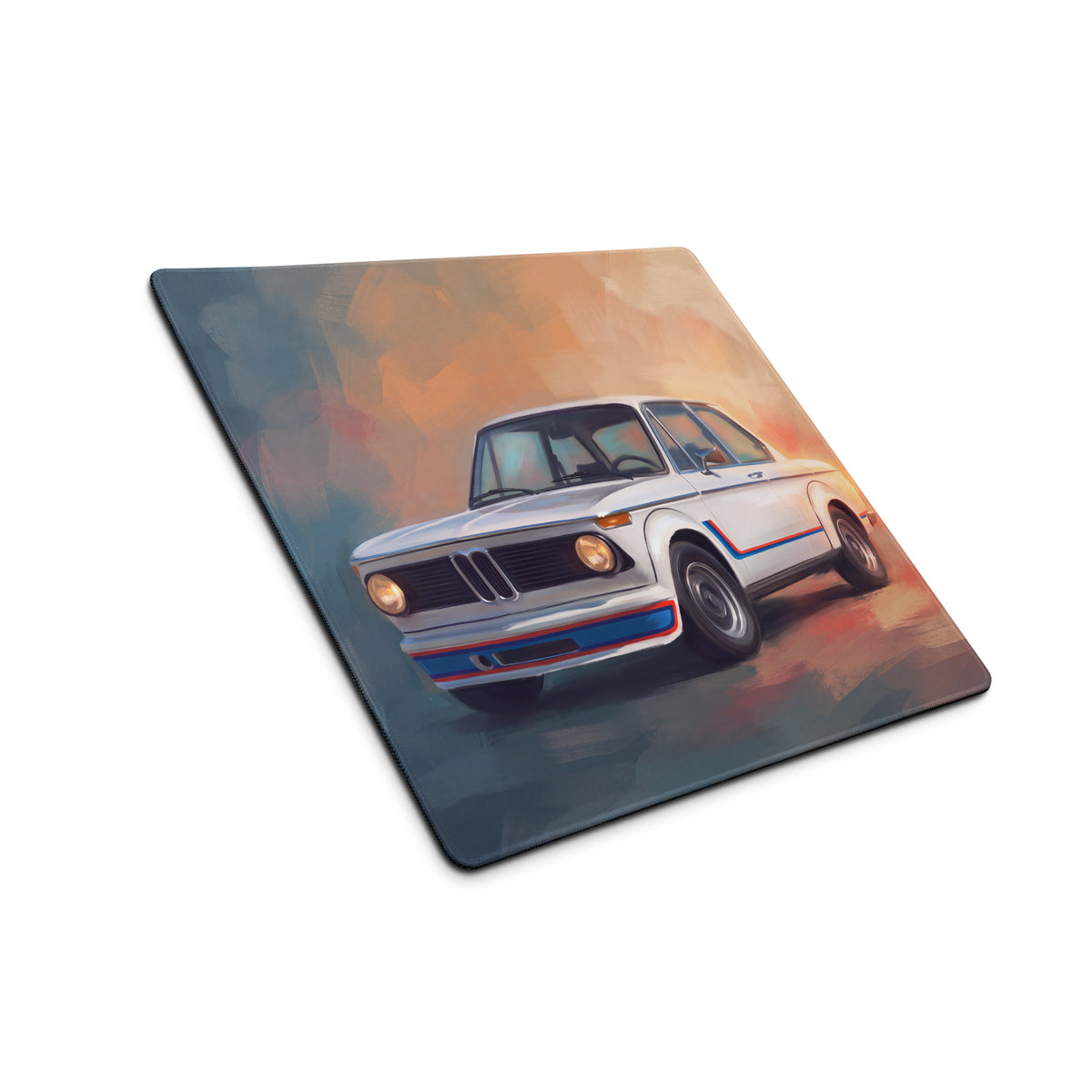 BMW 2002 Inspired Alpine White Turbo Desk Pad – Extended Non-Slip PC Mouse Mat