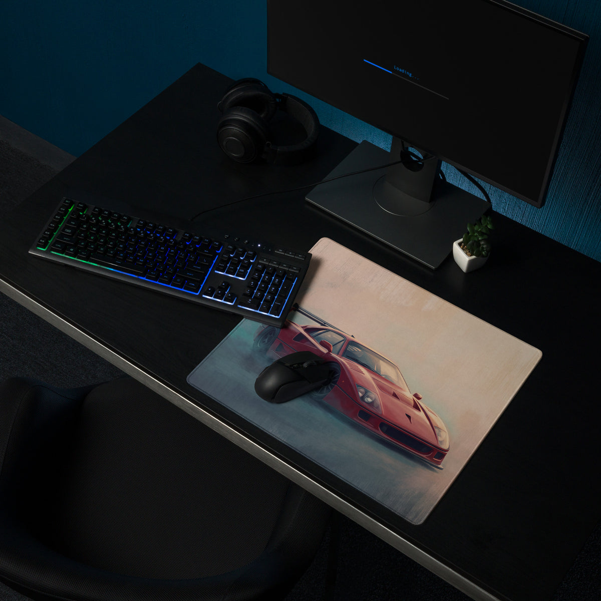 Ferrari F40 Inspired Rosso Corsa Track Desk Mat – High-Precision XL Gaming Mousepad