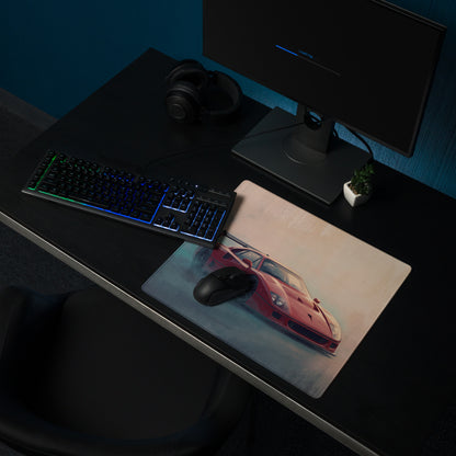 Ferrari F40 Inspired Rosso Corsa Track Desk Mat – High-Precision XL Gaming Mousepad