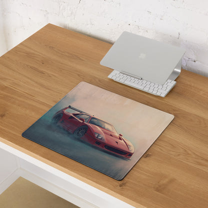 Ferrari F40 Inspired Rosso Corsa Track Desk Mat – High-Precision XL Gaming Mousepad