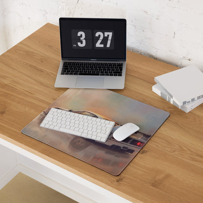 Ferrari F40 Inspired Silver Bronze Rim GT Wing Desk Pad – Extended Non-Slip PC Mouse Mat