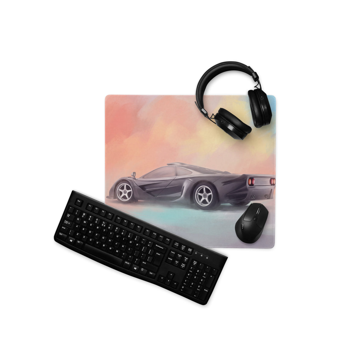 McLaren F1 Inspired Dark Gray Rear Profile Desk Mat – High-Precision XL Gaming Mousepad