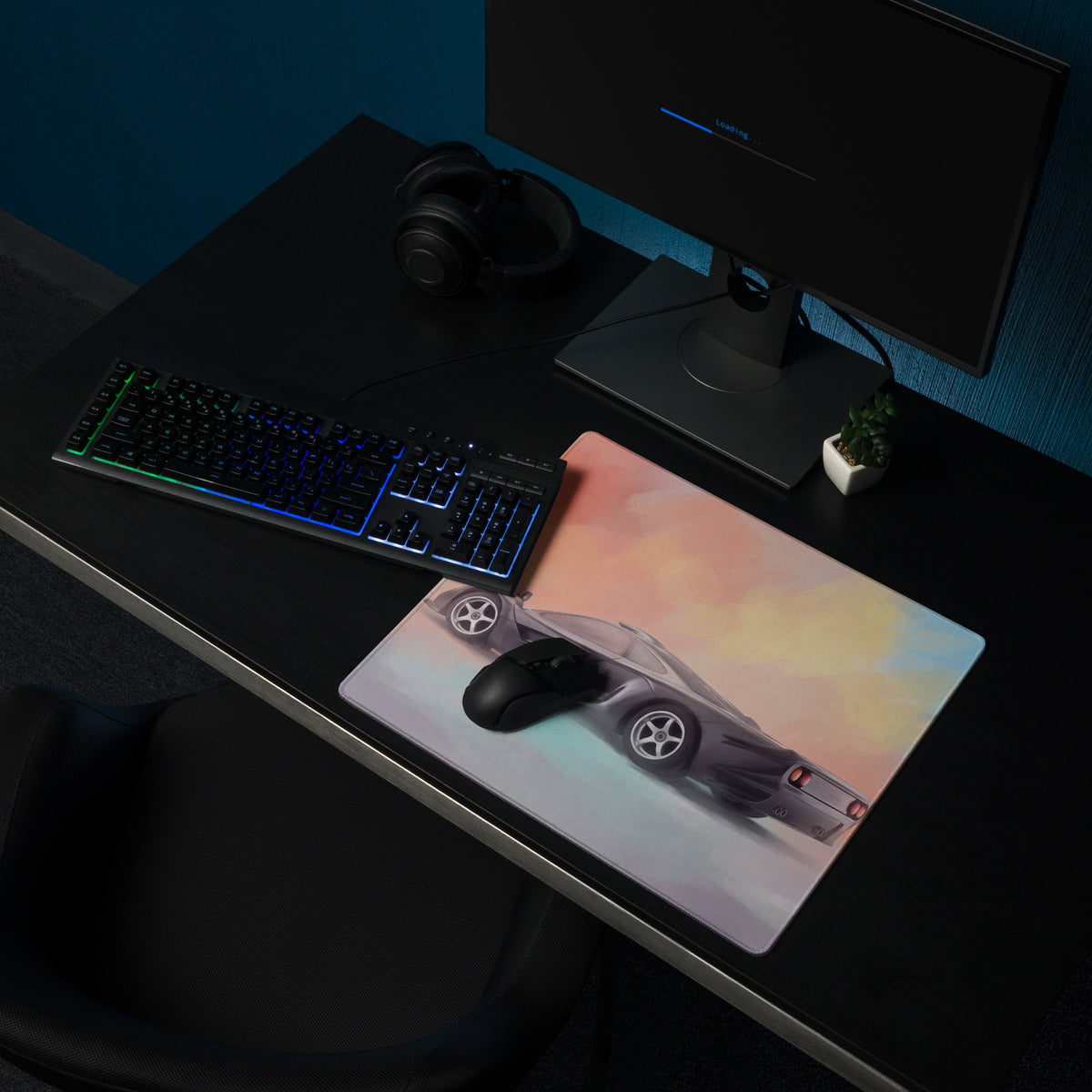 McLaren F1 Inspired Dark Gray Rear Profile Desk Mat – High-Precision XL Gaming Mousepad