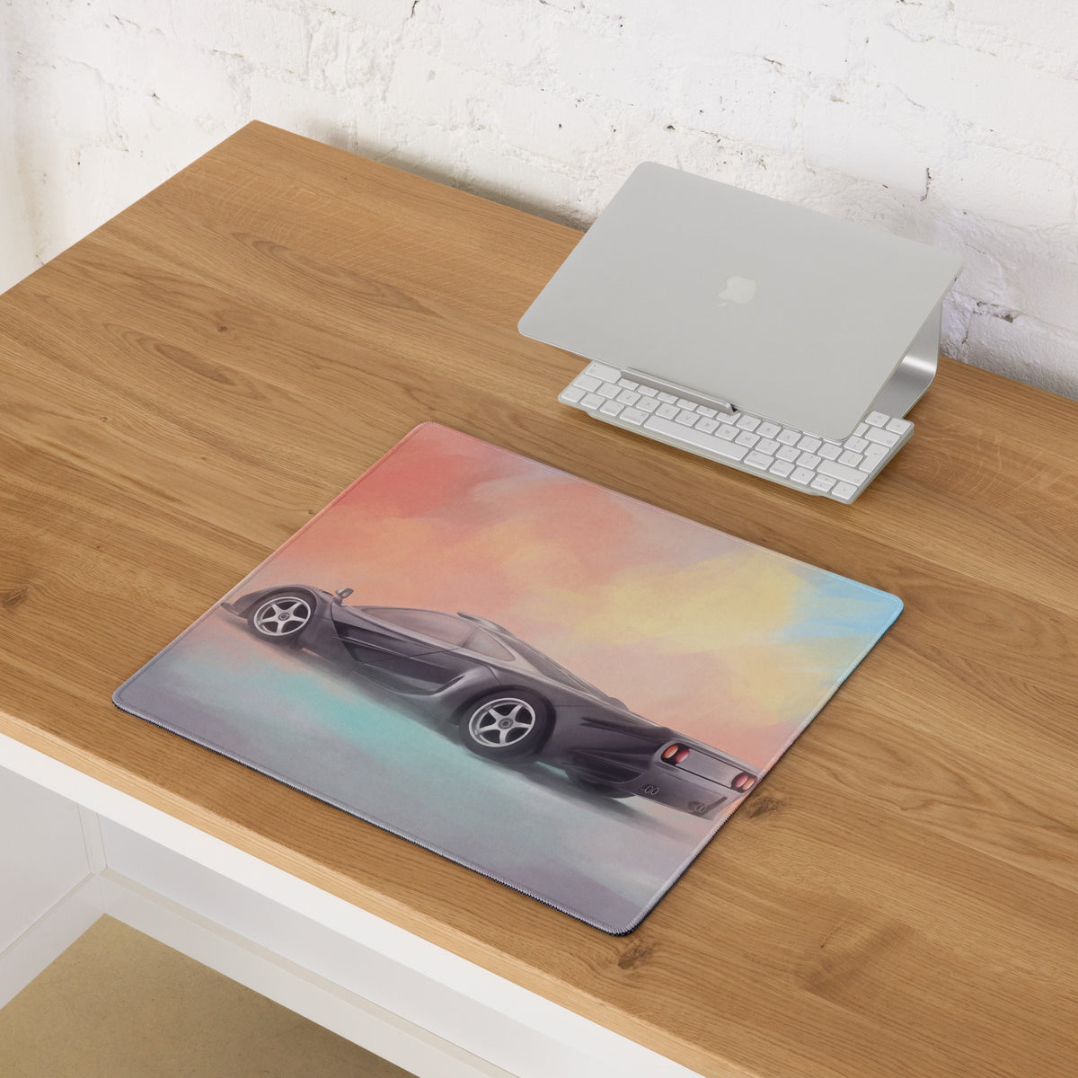 McLaren F1 Inspired Dark Gray Rear Profile Desk Mat – High-Precision XL Gaming Mousepad