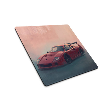 Ferrari F40 Inspired Rosso Corsa Track Edition Desk Pad – Ultra-Glide Stitched Edge Gaming Mouse Mat