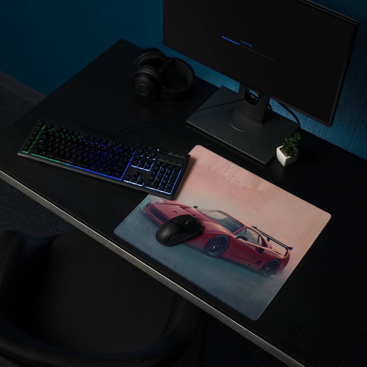 Ferrari F40 Inspired Rosso Corsa Track Edition Desk Pad – Ultra-Glide Stitched Edge Gaming Mouse Mat