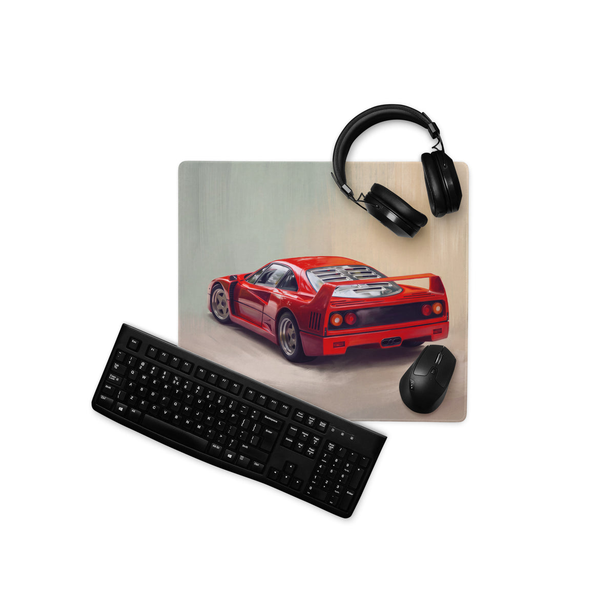Ferrari F40 Inspired Rosso Corsa GT Wing Desk Pad – Extended Non-Slip PC Mouse Mat