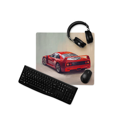 Ferrari F40 Inspired Rosso Corsa GT Wing Desk Pad – Extended Non-Slip PC Mouse Mat
