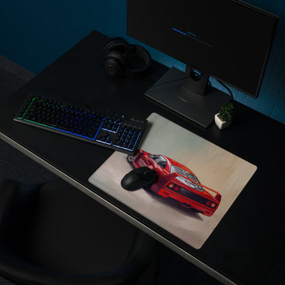 Ferrari F40 Inspired Rosso Corsa GT Wing Desk Pad – Extended Non-Slip PC Mouse Mat