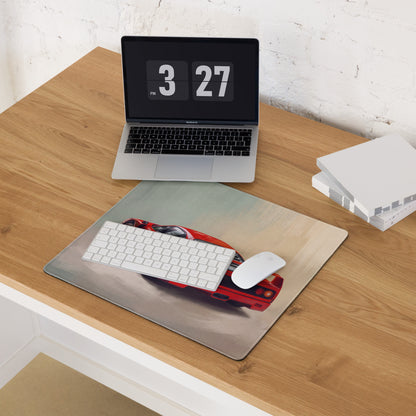 Ferrari F40 Inspired Rosso Corsa GT Wing Desk Pad – Extended Non-Slip PC Mouse Mat