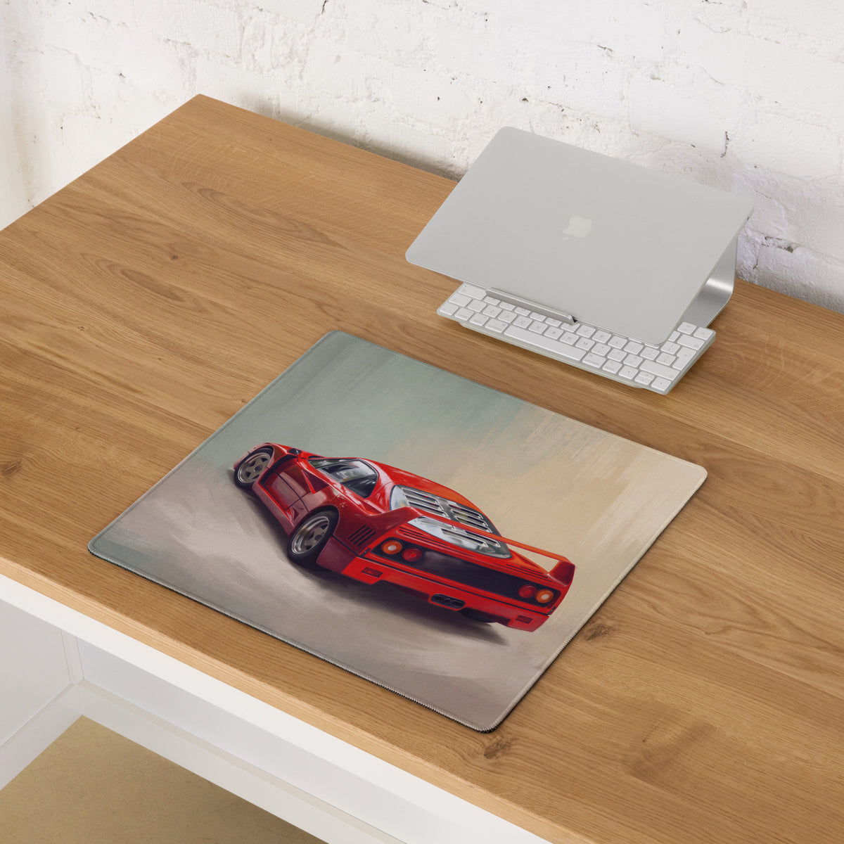 Ferrari F40 Inspired Rosso Corsa GT Wing Desk Pad – Extended Non-Slip PC Mouse Mat