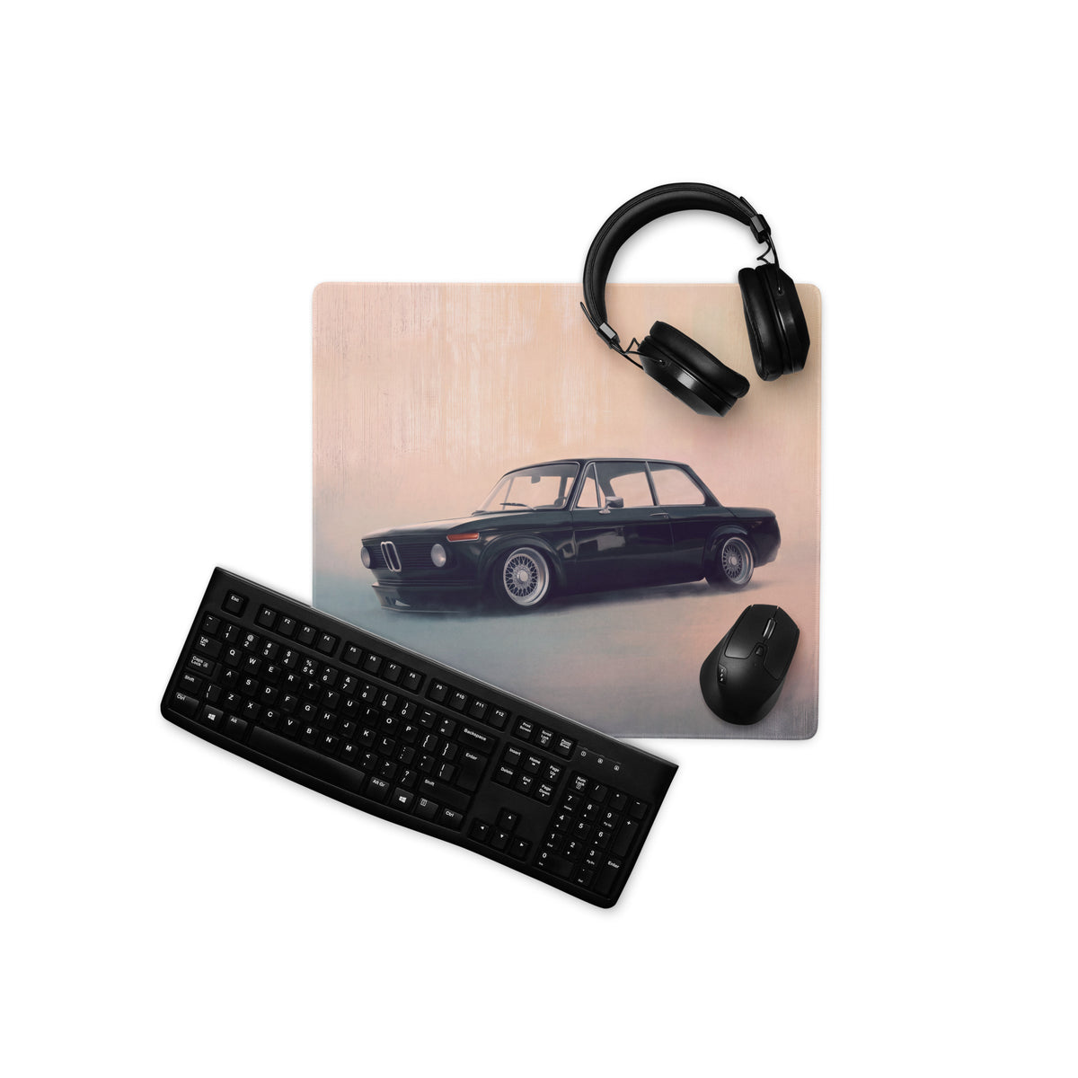 BMW 2002 Inspired Black Stance Desk Mat – High-Precision XL Gaming Mousepad