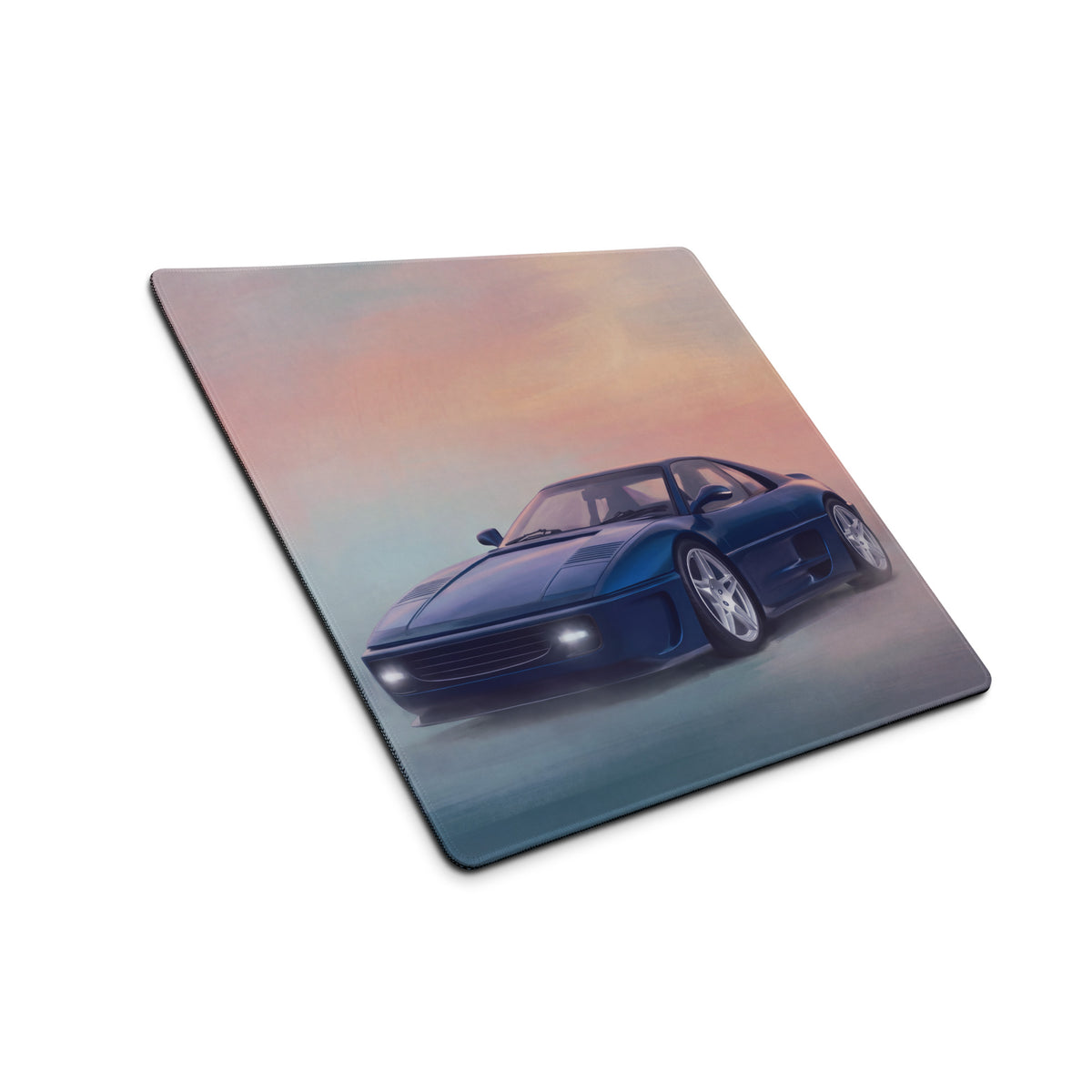Ferrari F355 Inspired Blue Pop-Up Headlight Desk Pad – Ultra-Glide Stitched Edge Gaming Mouse Mat