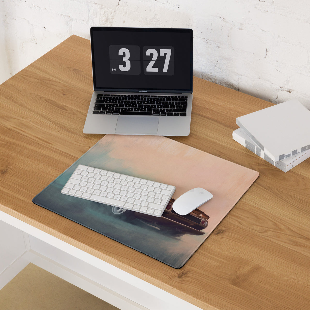 Lamborghini Diablo Inspired Metallic Gold Rear Profile Desk Mat – Low-Friction Cloth Setup Mousepad