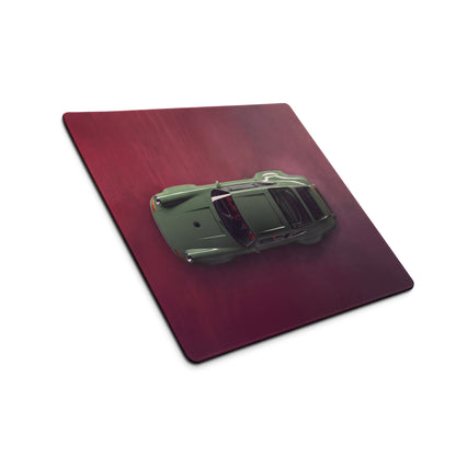 Porsche 911 Inspired Olive Green Restomod Top-Down Desk Pad – Ultra-Glide Stitched Edge Gaming Mouse Mat