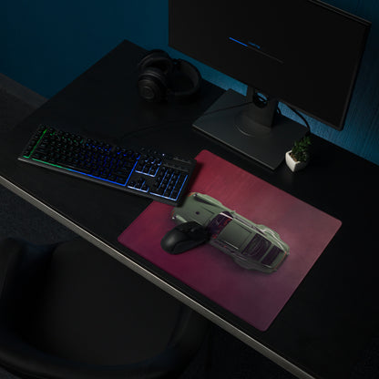 Porsche 911 Inspired Olive Green Restomod Top-Down Desk Pad – Ultra-Glide Stitched Edge Gaming Mouse Mat