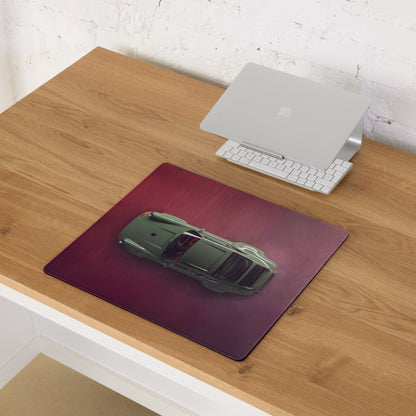 Porsche 911 Inspired Olive Green Restomod Top-Down Desk Pad – Ultra-Glide Stitched Edge Gaming Mouse Mat