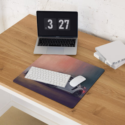 Porsche 911 Inspired Silver Widebody GT Wing Desk Pad – Extended Non-Slip PC Mouse Mat