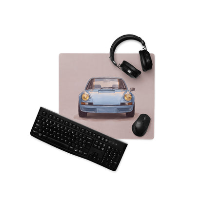 Porsche 911 Inspired Light Blue Frontal Desk Mat – High-Precision XL Gaming Mousepad