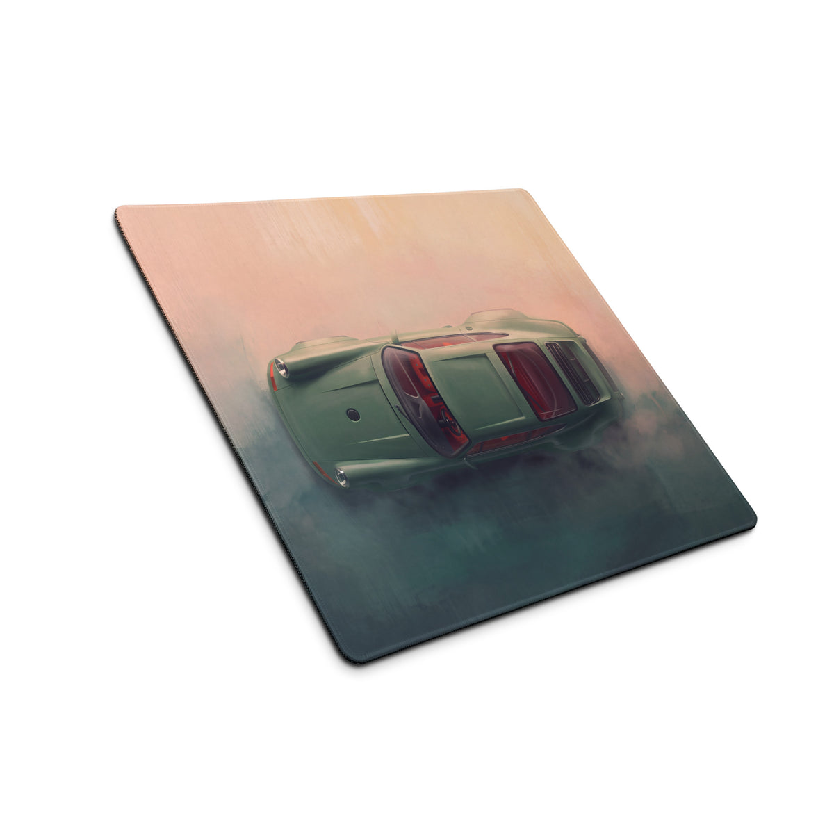 Porsche 911 Inspired Olive Green Restomod Top-Down Desk Mat – Low-Friction Cloth Setup Mousepad