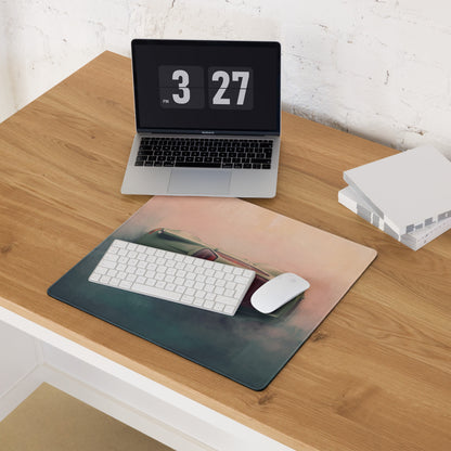 Porsche 911 Inspired Olive Green Restomod Top-Down Desk Mat – Low-Friction Cloth Setup Mousepad
