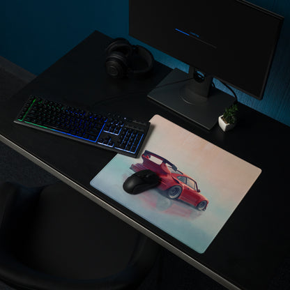 Porsche 911 Inspired Guardsman Red Widebody GT Wing Desk Pad – Extended Non-Slip PC Mouse Mat