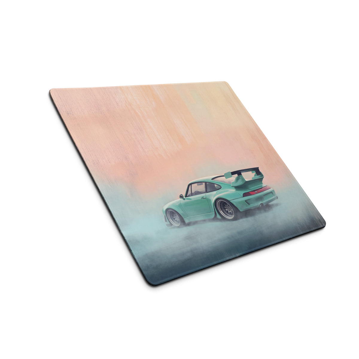 Porsche 911 Inspired Mint Green 993 Widebody GT Wing Desk Pad – Ultra-Glide Stitched Edge Gaming Mouse Mat