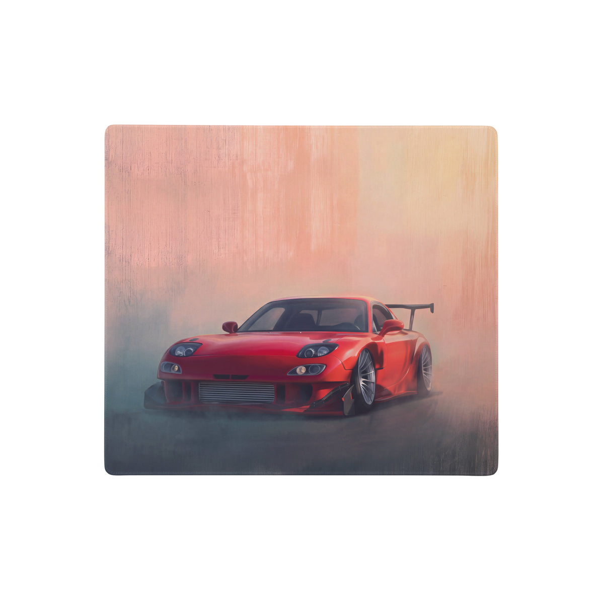 Vibrant red mazda rx-7 inspired vintage red re amemiya fd desk pad with ultra-glide stitched edge for gaming