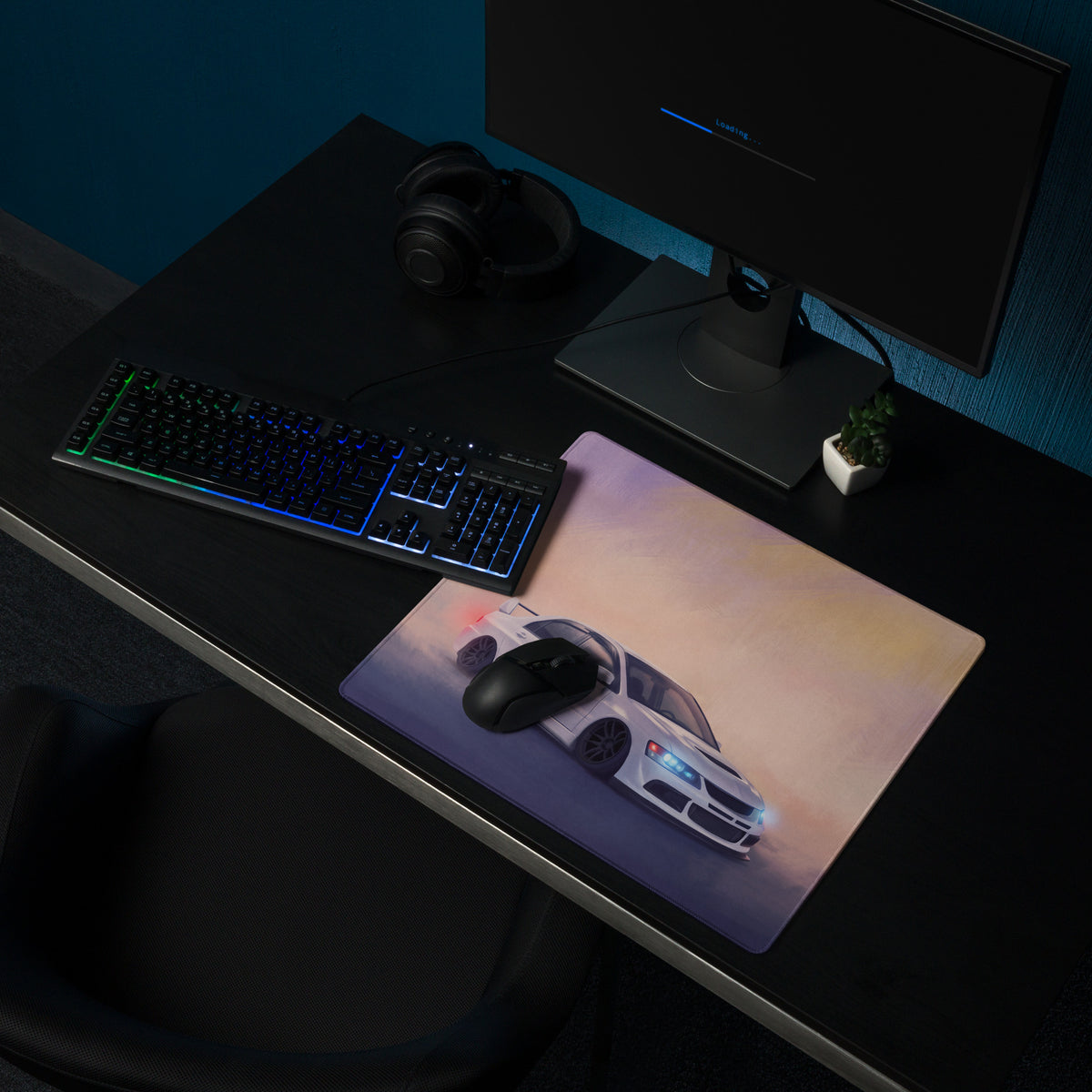 Mitsubishi Lancer Evolution Inspired Pure White Evo IX Desk Mat – High-Precision XL Gaming Mousepad