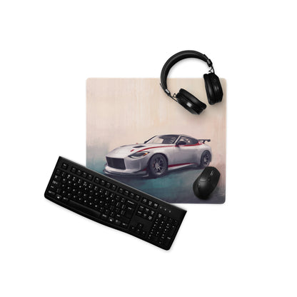 Nissan Z Inspired Nismo Crimson Accent Desk Mat – Low-Friction Cloth Setup Mousepad