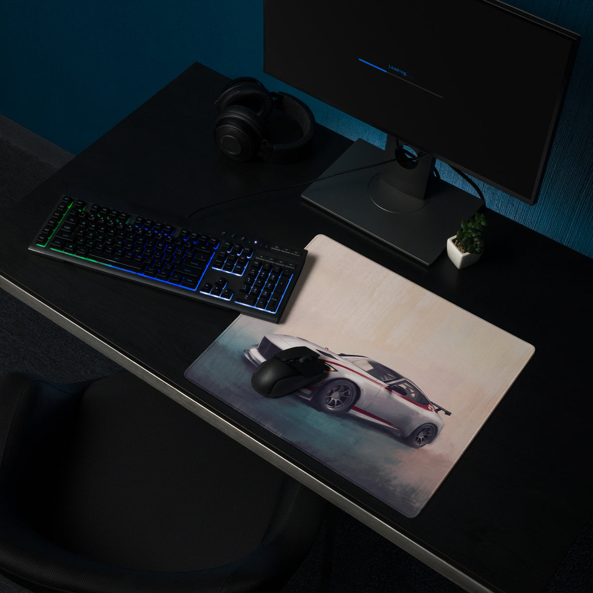 Nissan Z Inspired Nismo Crimson Accent Desk Mat – Low-Friction Cloth Setup Mousepad